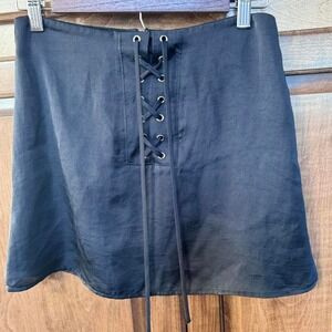 Forever 21 size Medium Black‎ mini skirt with lace-up detail #gothfashion